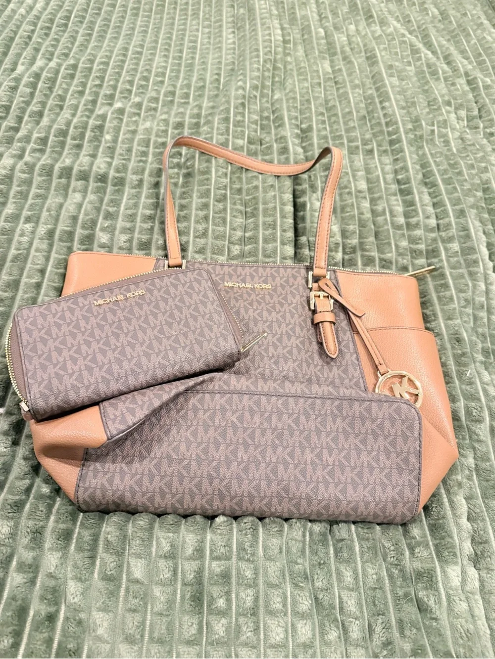 Michael Kors Brown and Tan Signature MK Tote